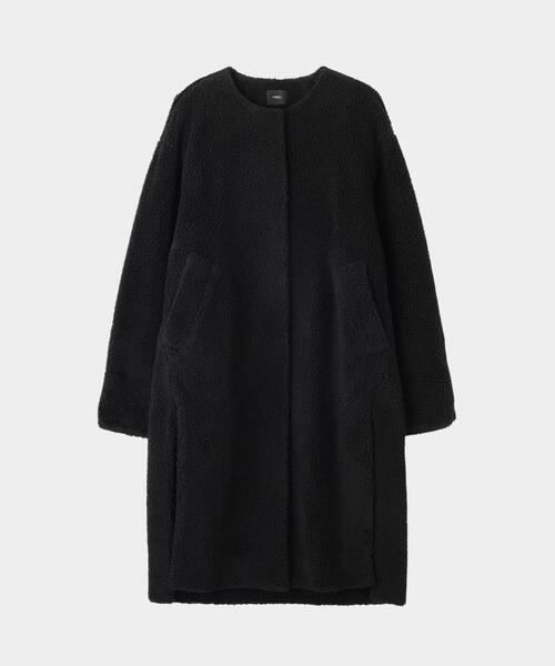 LE PHIL SPORTS》ボアパイルロングコート（ノーカラーコート）｜LE