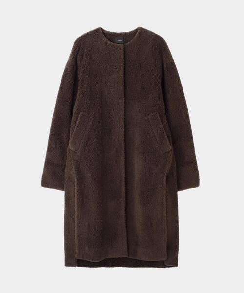 LE PHIL SPORTS》ボアパイルロングコート（ノーカラーコート）｜LE