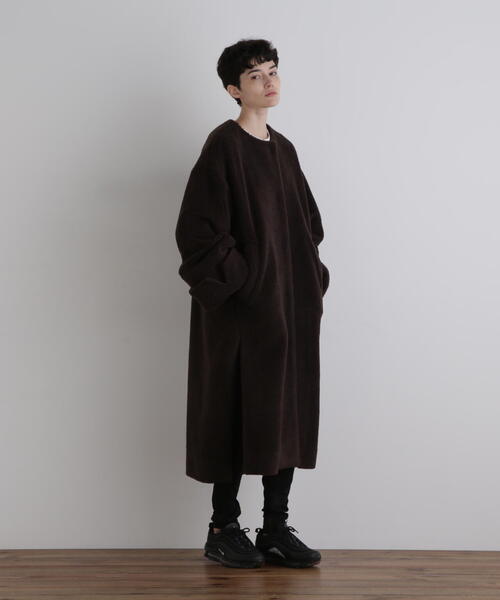 セール】《LE PHIL SPORTS》ボアパイルロングコート（ノーカラーコート