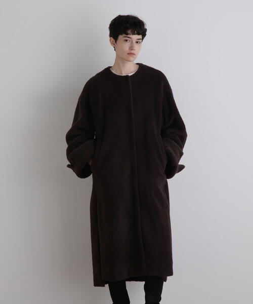 セール】《LE PHIL SPORTS》ボアパイルロングコート（ノーカラーコート