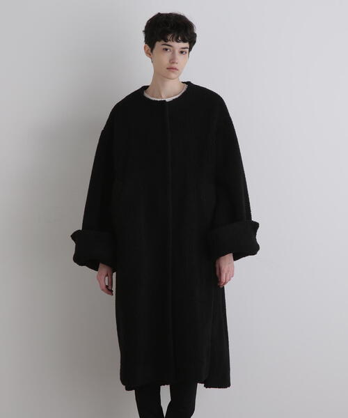 LE PHIL SPORTS》ボアパイルロングコート（ノーカラーコート）｜LE