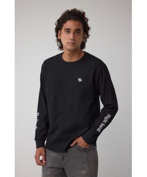 AZUL by moussy（アズールバイマウジー）の「袖刺繍ワッフルトップス（Tシャツ/カットソー・メンズ・グレー/ブラック/ホワイト・SMALL/MEDIUM/LARGE）」の5枚目の写真