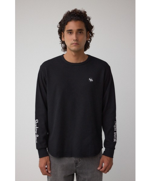 AZUL by moussy（アズールバイマウジー）の「袖刺繍ワッフルトップス（Tシャツ/カットソー・メンズ・グレー/ブラック/ホワイト・SMALL/MEDIUM/LARGE）」の7枚目の写真