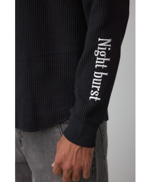 AZUL by moussy（アズールバイマウジー）の「袖刺繍ワッフルトップス（Tシャツ/カットソー・メンズ・グレー/ブラック/ホワイト・SMALL/MEDIUM/LARGE）」の13枚目の写真