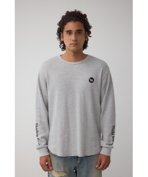 AZUL by moussy（アズールバイマウジー）の「袖刺繍ワッフルトップス（Tシャツ/カットソー・メンズ・グレー/ブラック/ホワイト・SMALL/MEDIUM/LARGE）」の18枚目の写真