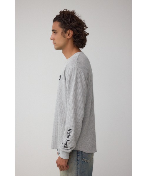 AZUL by moussy（アズールバイマウジー）の「袖刺繍ワッフルトップス（Tシャツ/カットソー・メンズ・グレー/ブラック/ホワイト・SMALL/MEDIUM/LARGE）」の19枚目の写真
