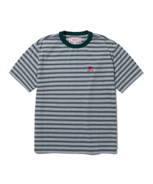 AECA（エイカ）の「STRIPE HALF SLEEVE TEE-GREEN（Tシャツ/カットソー）」