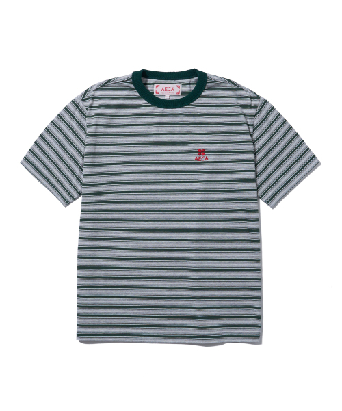 AECA(エイカ)の「STRIPE HALF SLEEVE TEE-GREEN(Tシャツ/カットソー・レディース・その他・MEDIUM/LARGE/X-LARGE/W)」の1枚目の写真