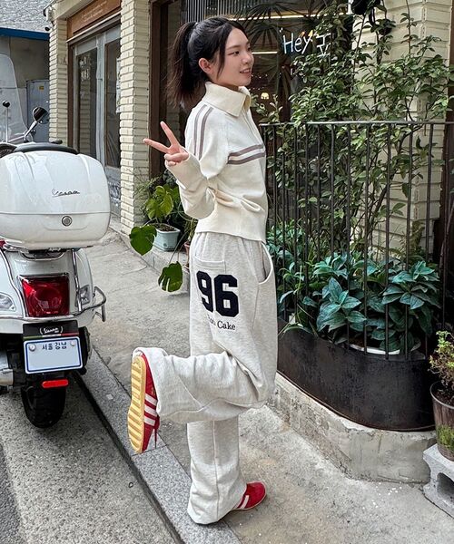 セール】96 Applique 2way Jogger - Oatmeal（スウェットパンツ