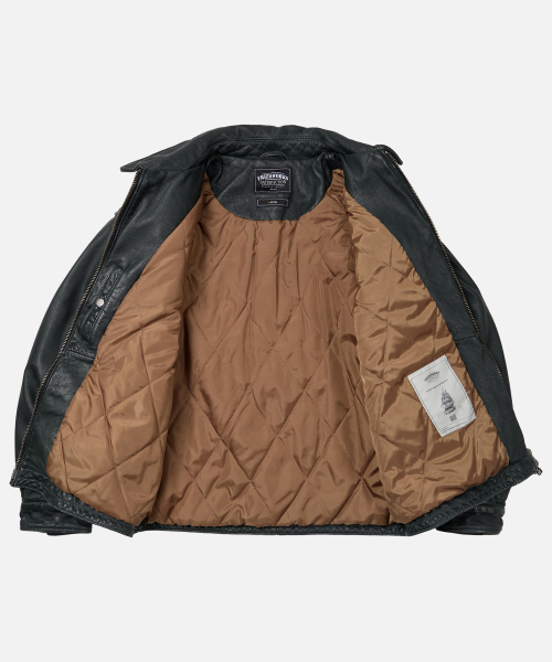 FRIZMWORKS（フリズムワークス）の「DESTROYED COWHIDE LEATHER JACKET _ WASHED OLIVE（ライダースジャケット・メンズ・その他・SMALL/MEDIUM/LARGE/X-LARGE）」の2枚目の写真