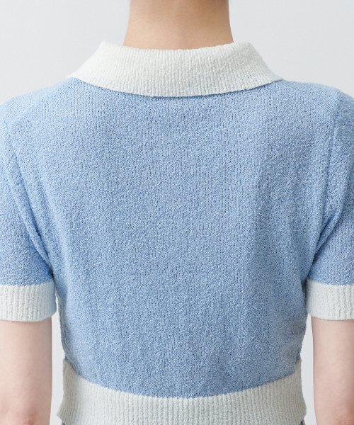 MUSINSA STANDARD WOMAN（ムシンサスタンダードウーマン）の「ウィメンズブークルニットポロシャツ[スカイブルー]（ニット/セーター・レディース・その他・SMALL/MEDIUM/LARGE/X-SMALL）」の5枚目の写真