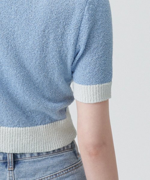 MUSINSA STANDARD WOMAN（ムシンサスタンダードウーマン）の「ウィメンズブークルニットポロシャツ[スカイブルー]（ニット/セーター・レディース・その他・SMALL/MEDIUM/LARGE/X-SMALL）」の8枚目の写真