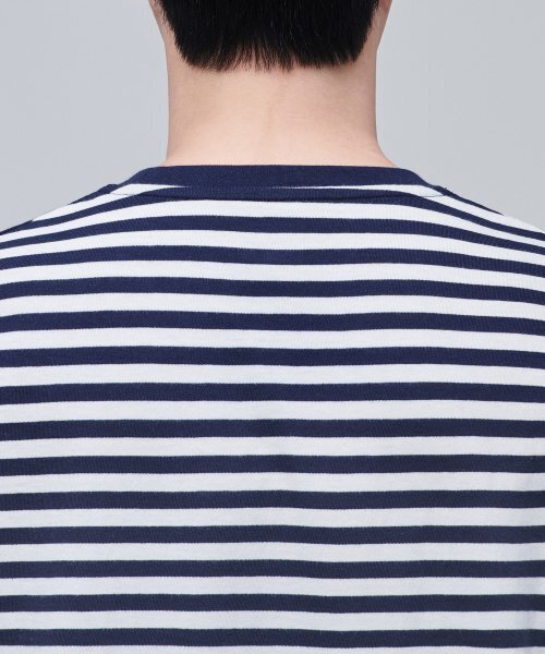 MUSINSA STANDARD（ムシンサスタンダード）の「ストライプリラックスクルーネックTシャツ[ネイビー]（Tシャツ/カットソー・メンズ・その他・SMALL/MEDIUM/LARGE/X-LARGE/XX-LARGE/XXX-LARGE）」の5枚目の写真