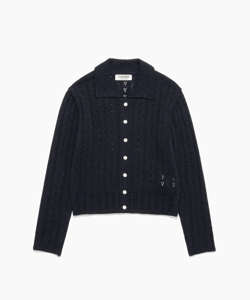 TTUDEMENT（トュードメント）の「PUNCHING KNIT CARDIGAN NAVY（カーディガン/ボレロ・レディース・その他・FREE）」の2枚目の写真