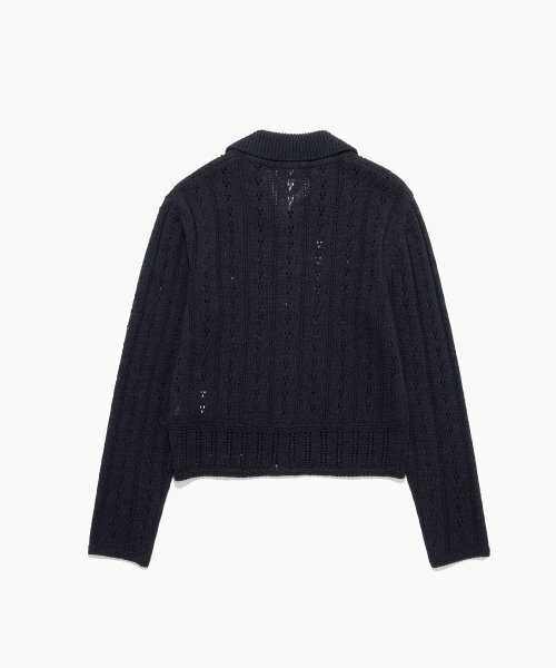 TTUDEMENT（トュードメント）の「PUNCHING KNIT CARDIGAN NAVY（カーディガン/ボレロ・レディース・その他・FREE）」の3枚目の写真