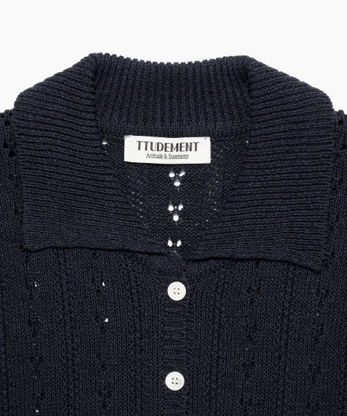 TTUDEMENT（トュードメント）の「PUNCHING KNIT CARDIGAN NAVY（カーディガン/ボレロ・レディース・その他・FREE）」の4枚目の写真