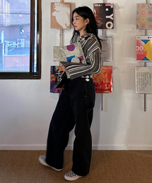 Verdnt（バーダント）の「Garment-dyed Carpenter Wide Cotton Pants [Black]（その他パンツ・メンズ）」