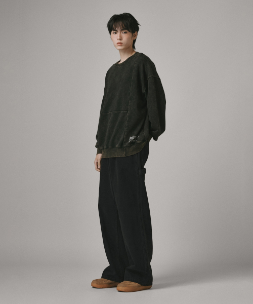 Verdnt（バーダント）の「ガーメントダイ カーペンター ワイドコットンパンツ [ブラック]（その他パンツ・レディース・その他・SMALL/MEDIUM/LARGE）」の4枚目の写真