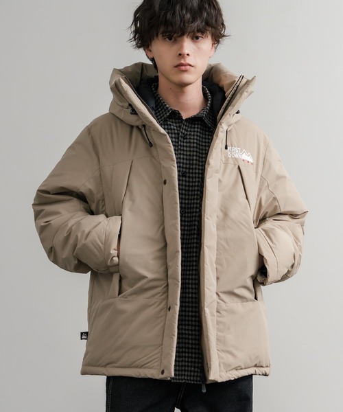 FIRST DOWN(ファーストダウン)の「FIRST DOWN ファーストダウン WRAP DOWN PARKA DICROS MAURI フード付きラップダウンジャケット F942010(ダウンジャケット/コート・メンズ・ホワイト/チャコール/ベージュ/ネイビー/セージグリーン/ブラック/ライラック・M/L/XL)」の4枚目の写真