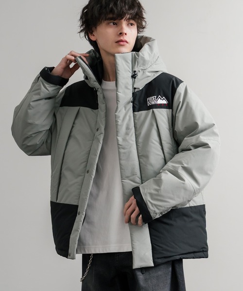 FIRST DOWN(ファーストダウン)の「FIRST DOWN ファーストダウン WRAP DOWN PARKA DICROS MAURI フード付きラップダウンジャケット F942010(ダウンジャケット/コート・メンズ・ホワイト/チャコール/ベージュ/ネイビー/セージグリーン/ブラック/ライラック・M/L/XL)」の5枚目の写真