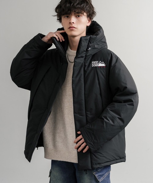 FIRST DOWN(ファーストダウン)の「FIRST DOWN ファーストダウン WRAP DOWN PARKA DICROS MAURI フード付きラップダウンジャケット F942010(ダウンジャケット/コート・メンズ・ホワイト/チャコール/ベージュ/ネイビー/セージグリーン/ブラック/ライラック・M/L/XL)」の2枚目の写真