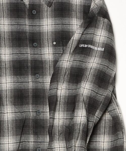 ARULE（アルール）の「A'GEM/9 × .kom 『ARULE/アルール』Faded Check Damaged Loose Shirt/フェードチェックダメージルーズシャツ（シャツ/ブラウス・メンズ・ブラック・L）」の4枚目の写真