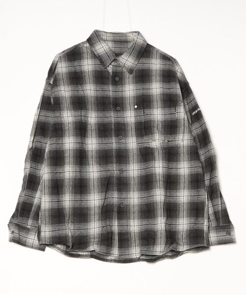 ARULE（アルール）の「A'GEM/9 × .kom 『ARULE/アルール』Faded Check Damaged Loose Shirt/フェードチェックダメージルーズシャツ（シャツ/ブラウス・メンズ・ブラック・L）」の5枚目の写真