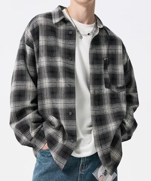 ARULE（アルール）の「A'GEM/9 × .kom 『ARULE/アルール』Faded Check Damaged Loose Shirt/フェードチェックダメージルーズシャツ（シャツ/ブラウス・メンズ・ブラック・L）」の3枚目の写真