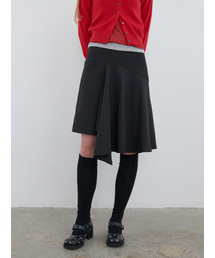 Kijun（キジュン）の「Striped Unbalance Skirt Black（スカート）」
