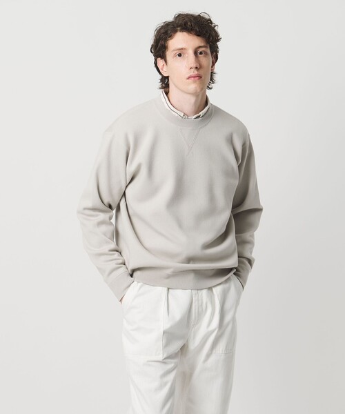 UNITED ARROWS（ユナイテッドアローズ）の「ウール カシミヤ クルーネック スウェットニット（ニット/セーター・メンズ・グレー系/ナチュラル/ブラック/ライラック・S/L/XL/M）」の3枚目の写真