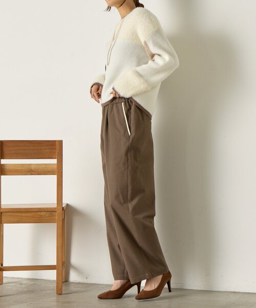 Jena espace merveilleux（ジェナ　エスパスメルヴェイユ）の「【配色ラインで大人の抜け感】ライン配色フェザーニット（ニット/セーター・レディース・ライトグレー/オフホワイト/ネイビー・FREE）」の7枚目の写真