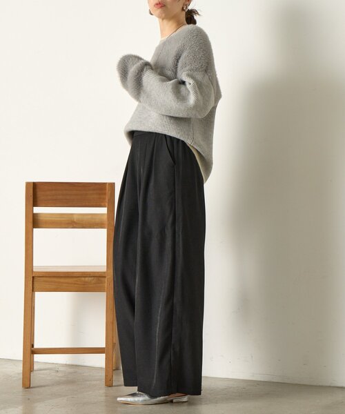 Jena espace merveilleux（ジェナ　エスパスメルヴェイユ）の「【配色ラインで大人の抜け感】ライン配色フェザーニット（ニット/セーター・レディース・ライトグレー/オフホワイト/ネイビー・FREE）」の15枚目の写真