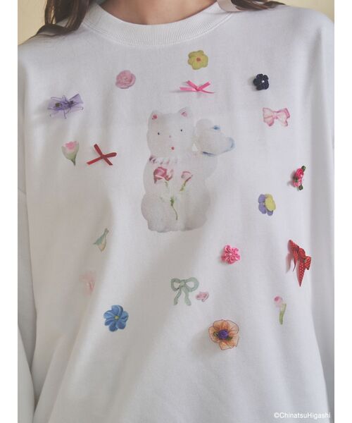 merry jenny(メリージェニー)の「New Wave Sugar cat lace sweat(スウェット・レディース・ネイビー/オフホワイト・FREE)」の7枚目の写真