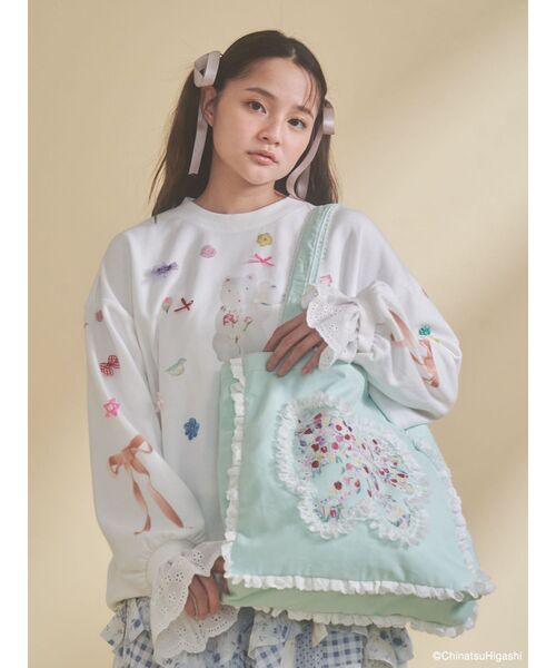 merry jenny(メリージェニー)の「New Wave Sugar cat lace sweat(スウェット・レディース・ネイビー/オフホワイト・FREE)」の8枚目の写真