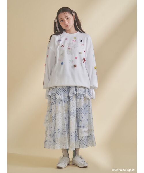 merry jenny(メリージェニー)の「New Wave Sugar cat lace sweat(スウェット・レディース・ネイビー/オフホワイト・FREE)」の9枚目の写真