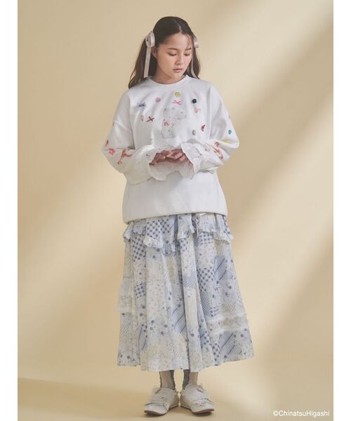 merry jenny(メリージェニー)の「New Wave Sugar cat lace sweat(スウェット・レディース・ネイビー/オフホワイト・FREE)」の10枚目の写真