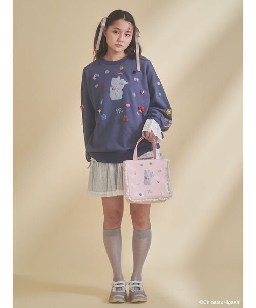 merry jenny(メリージェニー)の「New Wave Sugar cat lace sweat(スウェット・レディース・ネイビー/オフホワイト・FREE)」の16枚目の写真