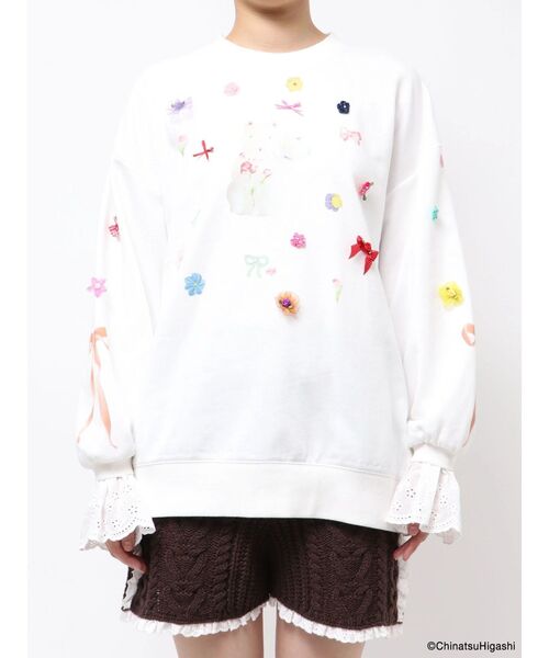 merry jenny(メリージェニー)の「New Wave Sugar cat lace sweat(スウェット・レディース・ネイビー/オフホワイト・FREE)」の20枚目の写真