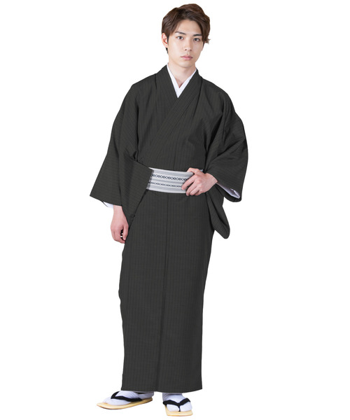 KYOETSU(キョウエツ)の「洗えるメンズ縞柄袷着物(着物・メンズ・ネイビー/ダークグレー/ボルドー/ブラック・S/3L/LL/M/L)」の12枚目の写真