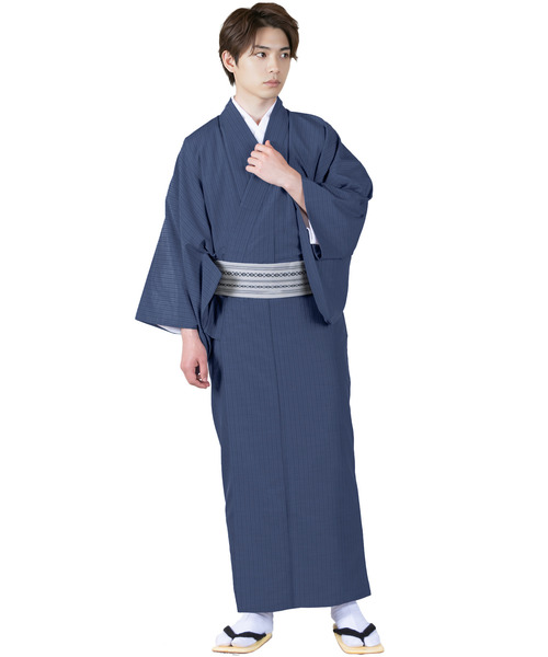 KYOETSU(キョウエツ)の「洗えるメンズ縞柄袷着物(着物・メンズ・ネイビー/ダークグレー/ボルドー/ブラック・S/3L/LL/M/L)」の19枚目の写真