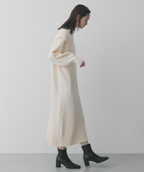SENSE OF PLACE by URBAN RESEARCH（センスオブプレイスバイアーバンリサーチ）の「ショルダータックニットワンピース（ワンピース・レディース・グレー/ブラック/アイボリー・ONE）」の6枚目の写真