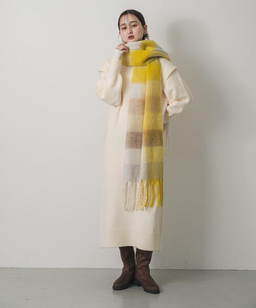 SENSE OF PLACE by URBAN RESEARCH（センスオブプレイスバイアーバンリサーチ）の「ショルダータックニットワンピース（ワンピース・レディース・グレー/ブラック/アイボリー・ONE）」の8枚目の写真