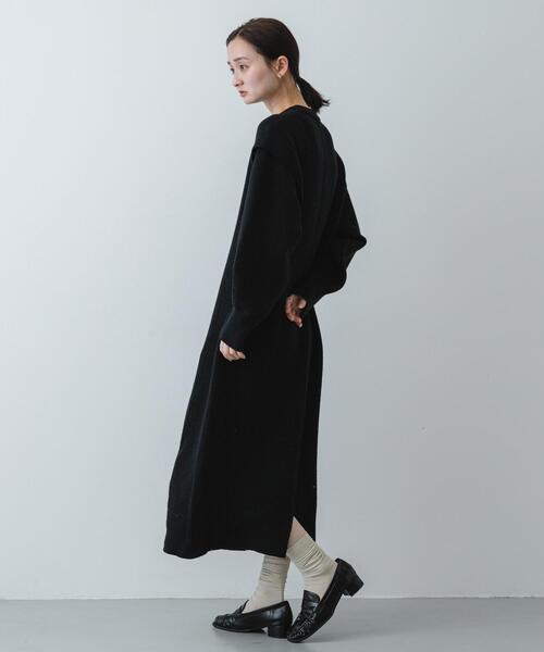SENSE OF PLACE by URBAN RESEARCH（センスオブプレイスバイアーバンリサーチ）の「ショルダータックニットワンピース（ワンピース・レディース・グレー/ブラック/アイボリー・ONE）」の16枚目の写真