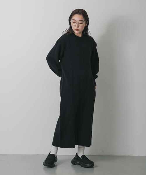 SENSE OF PLACE by URBAN RESEARCH（センスオブプレイスバイアーバンリサーチ）の「ショルダータックニットワンピース（ワンピース・レディース・グレー/ブラック/アイボリー・ONE）」の19枚目の写真