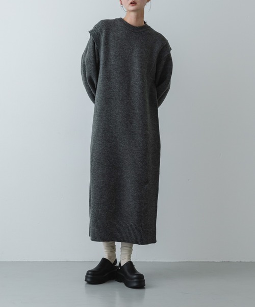 セール】ショルダータックニットワンピース（ワンピース）｜SENSE OF