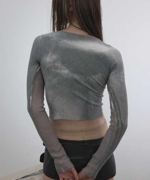 L.H.P(エルエイチピー)の「DOGMA EHKS/ドグマエークス/BRUISED HEART CROP KNIT(ニット/セーター・レディース・レッド・F)」の6枚目の写真