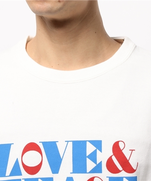 OUTLET（アウトレット）の「【Ciaopanic】LOVEPEACE大文字（Tシャツ/カットソー・メンズ・オフホワイト/グレー・LARGE/MEDIUM）」の5枚目の写真