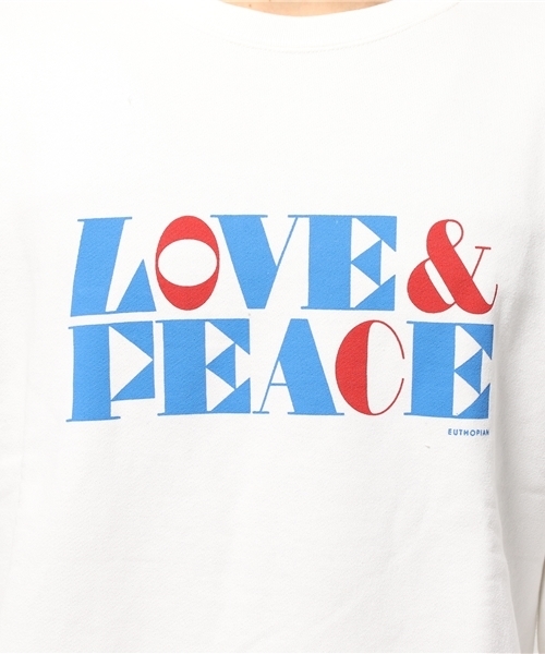 OUTLET（アウトレット）の「【Ciaopanic】LOVEPEACE大文字（Tシャツ/カットソー・メンズ・オフホワイト/グレー・LARGE/MEDIUM）」の7枚目の写真