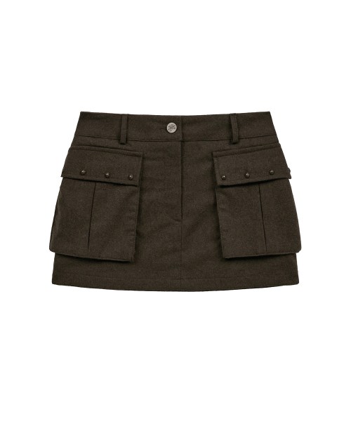 Midnight Move(ミッドナイトムーブ)の「wool pk skirt (brown)(スカート・レディース・その他・SMALL/MEDIUM)」の1枚目の写真