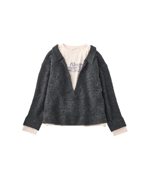 Knuth Marf（クヌースマーフ）の「docking loose knit(unisex)（ニット/セーター・レディース・レッド/グレー系その他/アイボリー・FREE）」の3枚目の写真